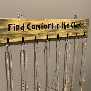 Hand Made wooden jewelry holder 8 hooks